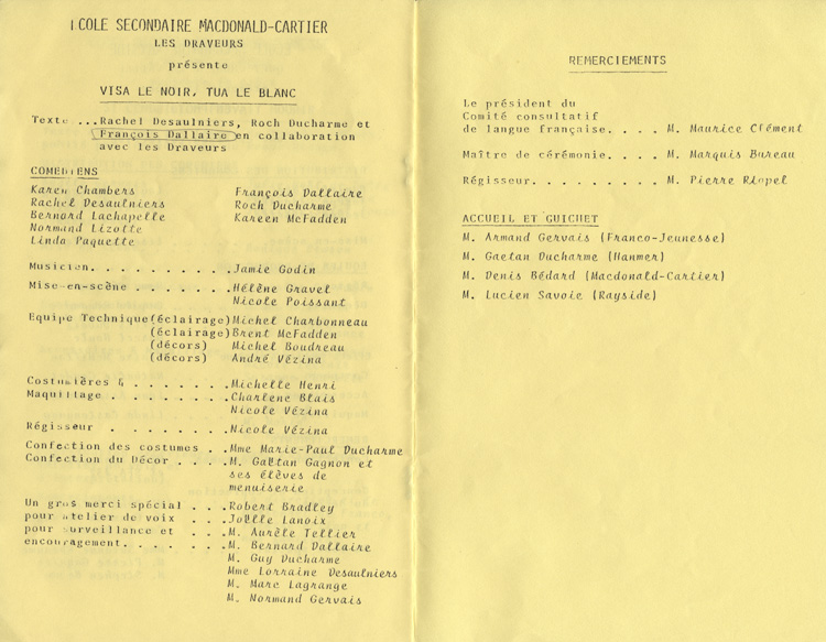 Gala de th&eacute;&acirc;tre des &eacute;coles secondaires de langue fran&ccedil;aise (1981)