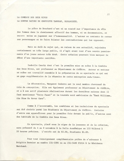 La Contre-nature de Chrysippe Tanguay, &eacute;cologiste (1980)
