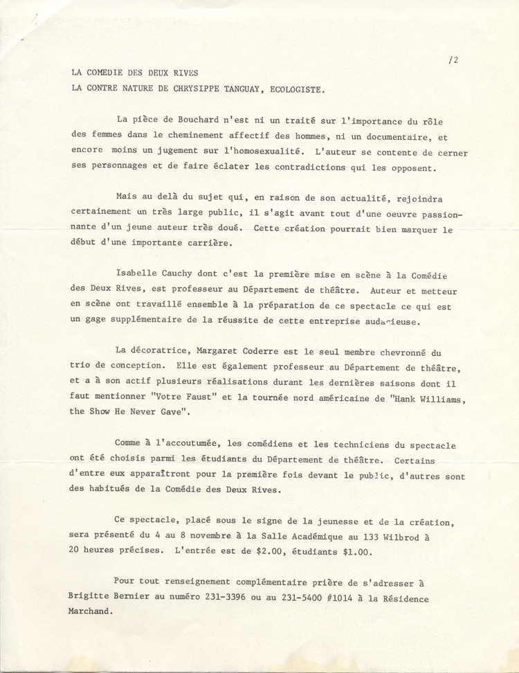 La Contre-nature de Chrysippe Tanguay, &eacute;cologiste (1980)