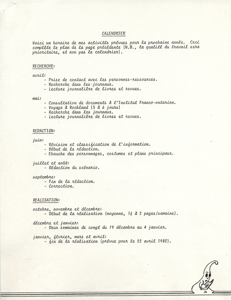 L'histoire de la francophonie en Ontario. Pr&eacute;sentation d'un projet de bandes dessin&eacute;es