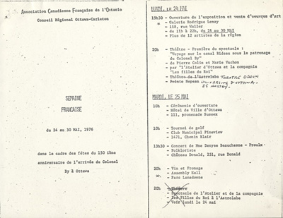 Programme de la Semaine fran&ccedil;aise (1976)