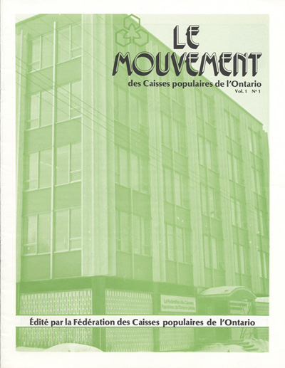 Reproduction de la page de titre de Le Mouvement des caisses populaires de l’Ontario publi&eacute; par la F&eacute;d&eacute;ration des caisses populaires de l’Ontario, 1er avril 1978