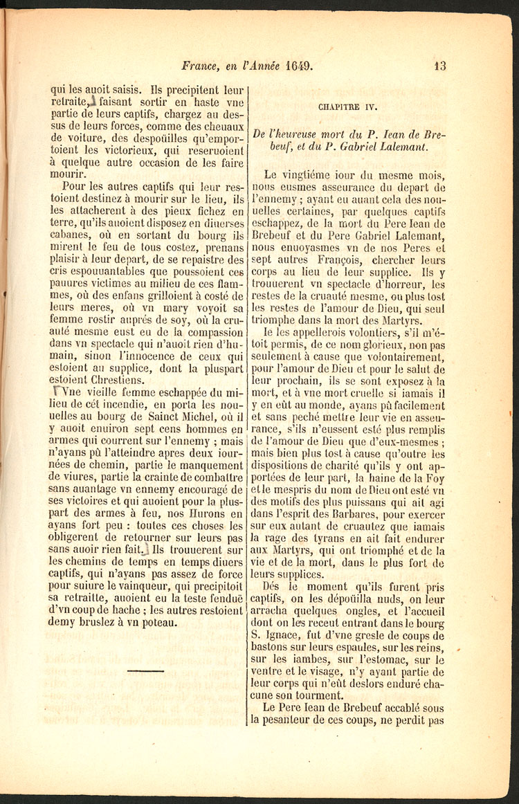 De la prise des Bourgs de la Mission de S. Ignace