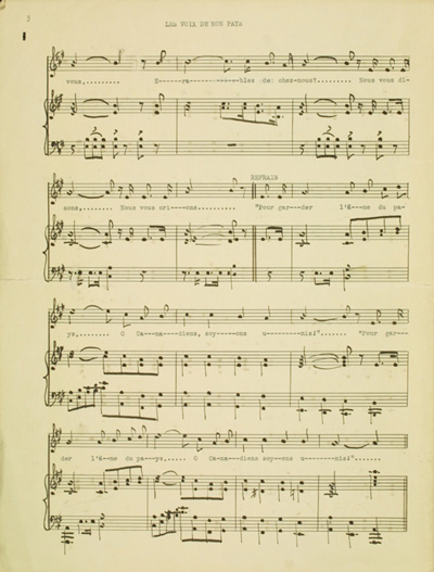 po&egrave;me de Maurice Morisset mis en musique par Oscar O'Brien