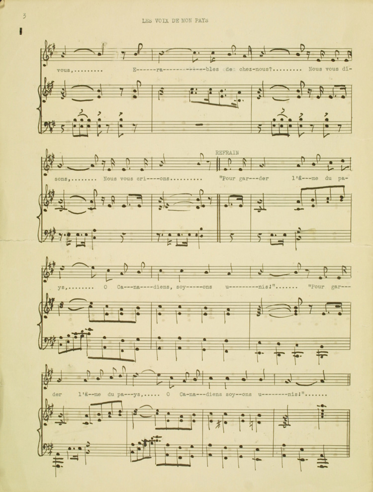 po&egrave;me de Maurice Morisset mis en musique par Oscar O'Brien