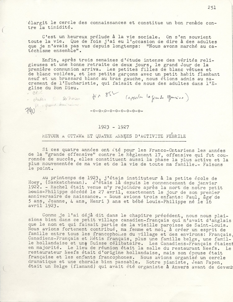 Souvenir de Louis Charbonneau