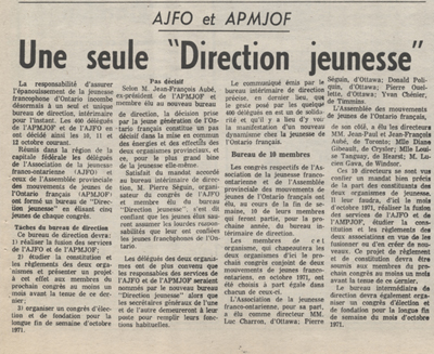 &laquo; AJFO et APMJOF. Une seule "Direction jeunesse" &raquo;