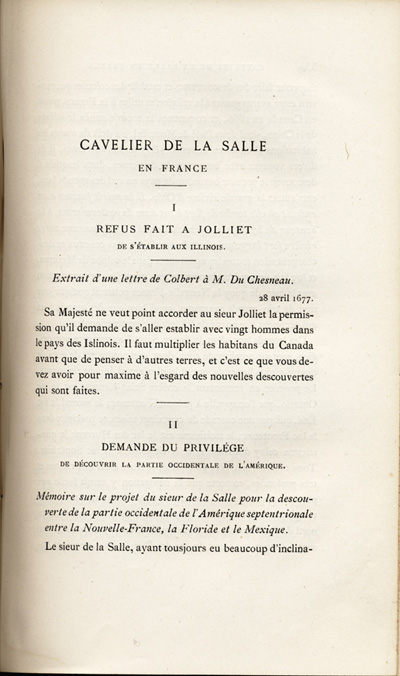 Reproduction de la trois cent vingt-neuvi&egrave;me page, du premier volume de D&eacute;couvertes et &eacute;tablissements des Fran&ccedil;ais dans l’ouest et dans le sud de l’Am&eacute;rique septentrionale, 1614-1698 : m&eacute;moires et documents in&eacute;dits, comprenant le M&eacute;moire sur le projet du sieur de La Salle pour la descouverte de la partie occidentale de l’Am&eacute;rique septentrionale entre la Nouvelle-France, la Floride et le Mexique, dans lequel il d&eacute;crit l’enseignement dispens&eacute; aux enfants par les R&eacute;collets, 1677, 1879.