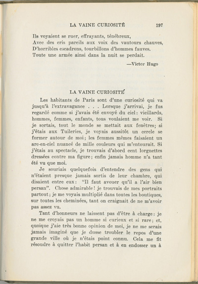 Reproduction de la cent quatre-vingt-dix-septi&egrave;me page du manuel Recueil de morceaux choisis par Ren&eacute; Lamoureux comprenant le po&egrave;me de Victor Hugo intitul&eacute; La retraite de Russie, 1930.