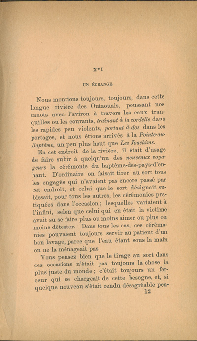 Reproduction de la cent soixante-dix-septi&egrave;me page de Forestiers et voyageurs : moeurs et l&eacute;gendes canadiennes par Joseph-Charles Tach&eacute;, 1884.